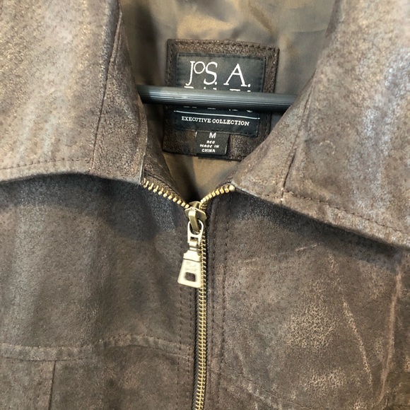 JoS A BANK … mens leather coat NWOT - Picture 2 of 16